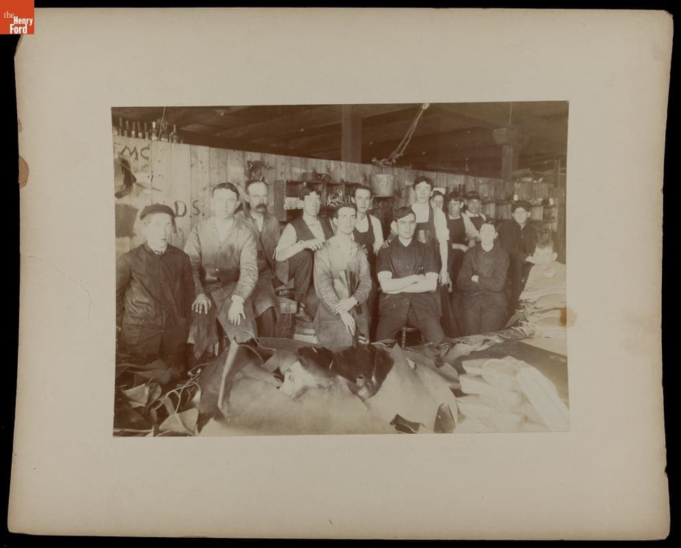 Workers at Shoe Factory, Boston, Massachusetts, circa 1903