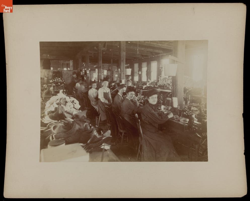Women Workers at a Shoe Factory, Boston, Massachusetts, circa 1903