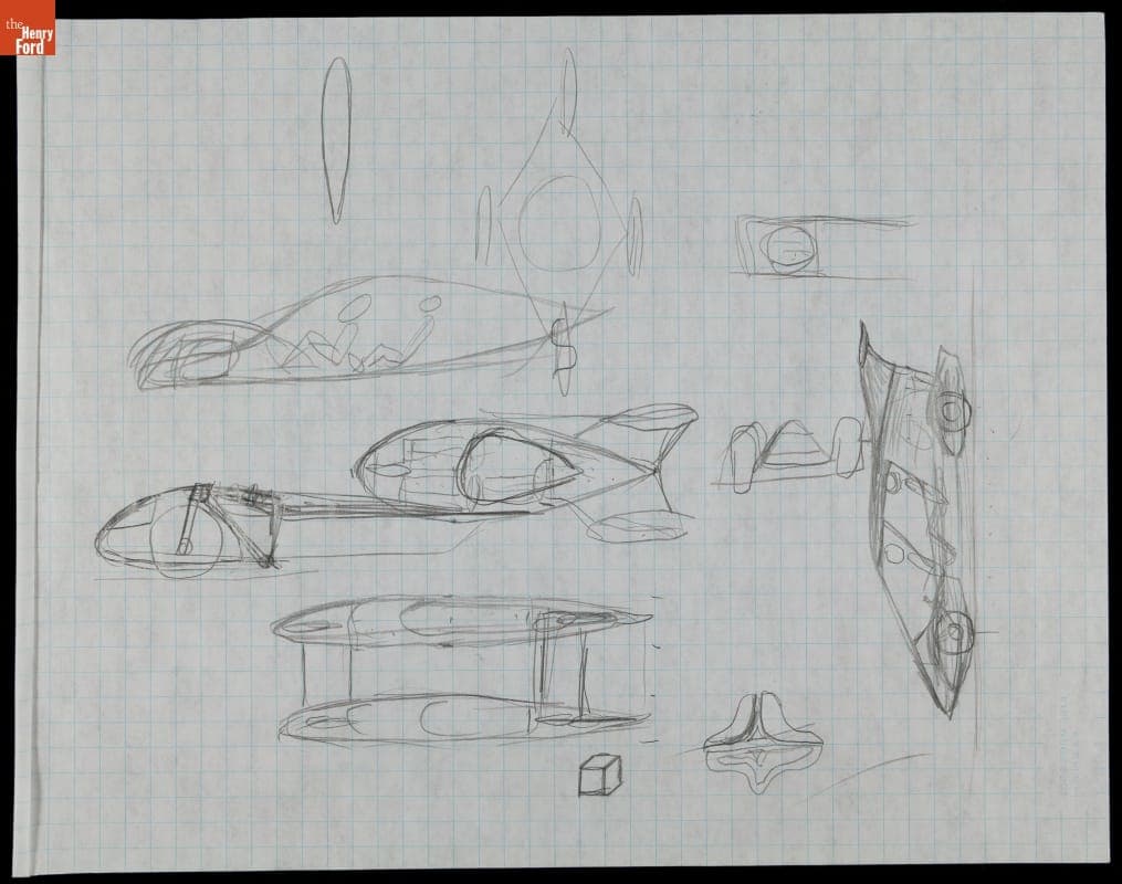 Early Design Sketch of the Edison2 Very Light Car, 2008
