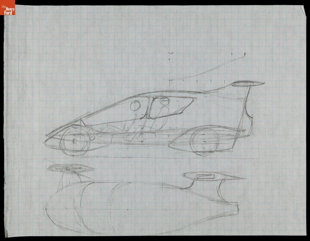 Early Design Sketch of the Edison2 Very Light Car, 2008