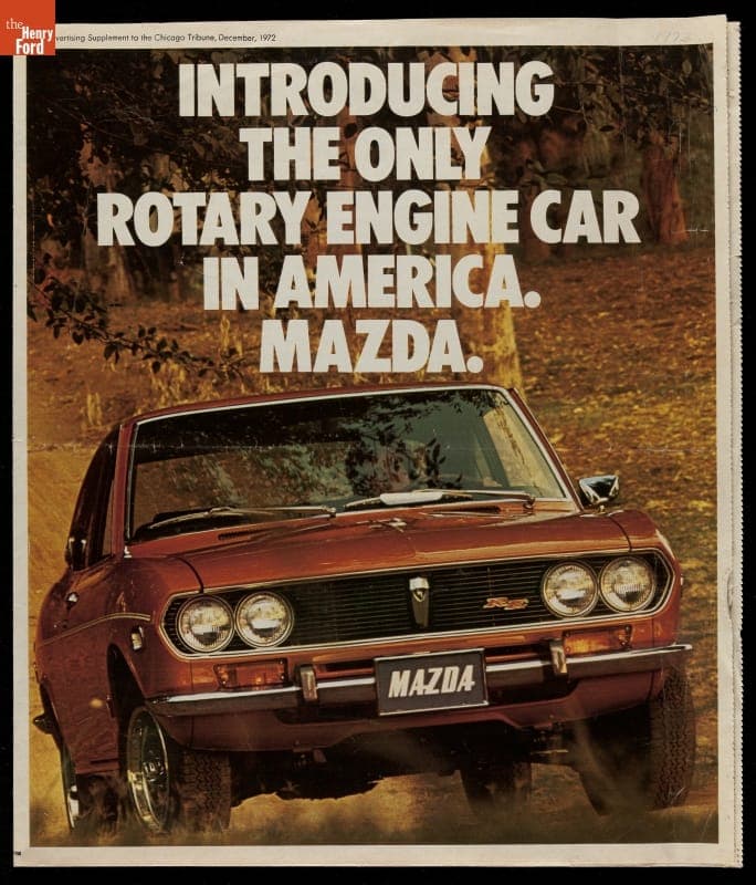 1973 Mazda Ad, "Introducing the Only Rotary Engine Car in America, Mazda"