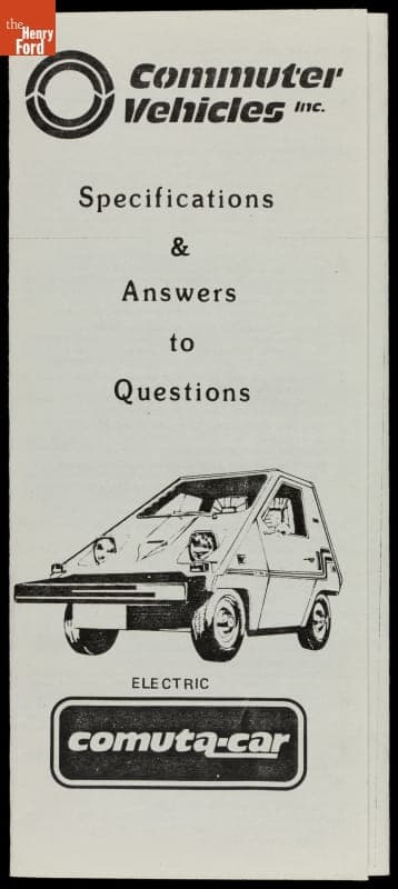 "Commuter Vehicles Inc. Specifications & Answers to Questions," 1982