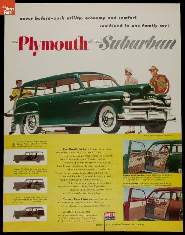 1950 Plymouth Suburban Advertisement, "New Plymouth All-Metal Suburban"