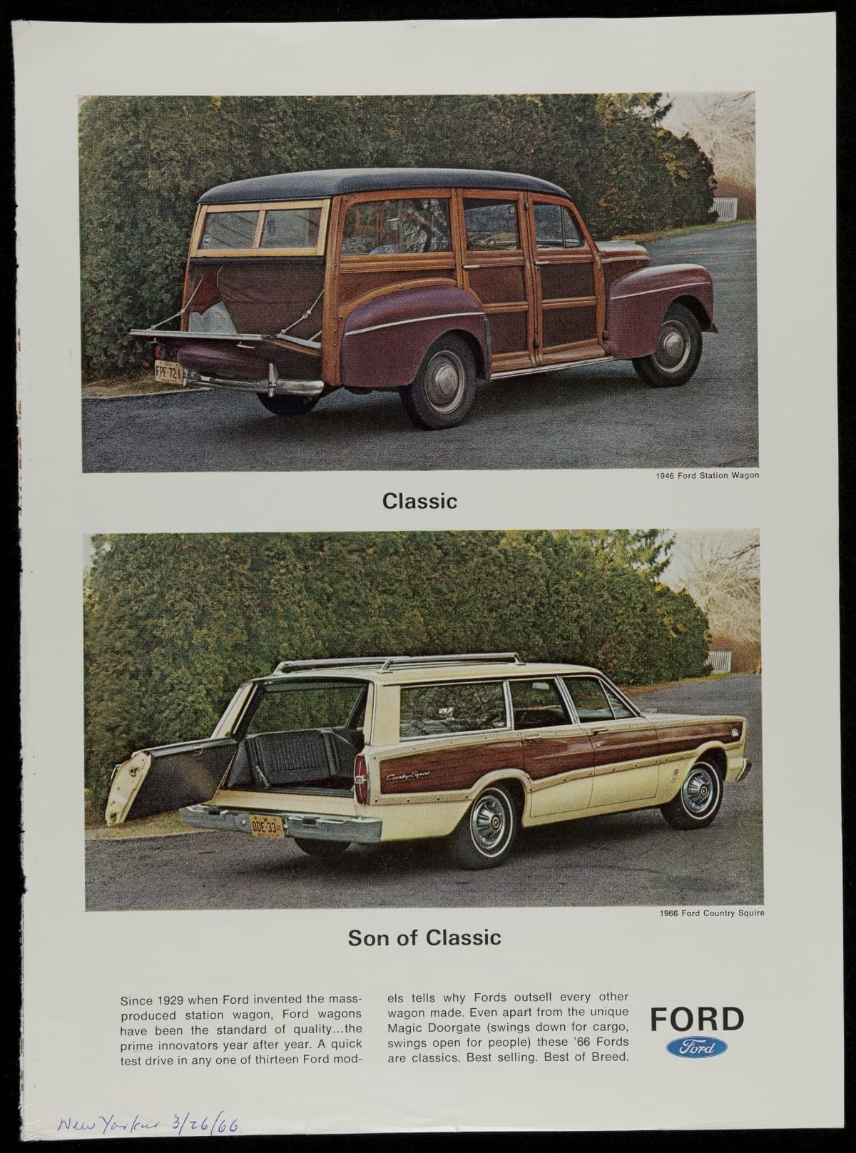 1966 Ford Station Wagon Advertisement, "Classic - Son of Classic"