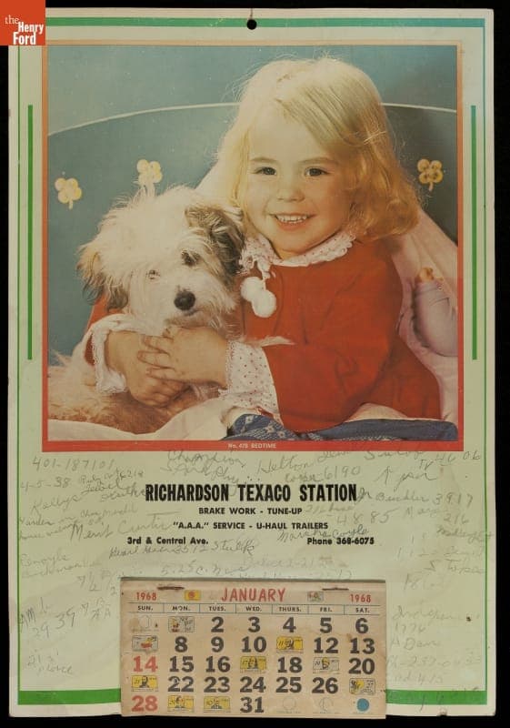 Advertising Calendar, "Richardson Texaco Station," 1968