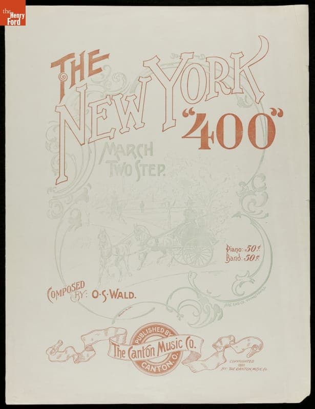 Music Sheet, "The New York '400'," 1899