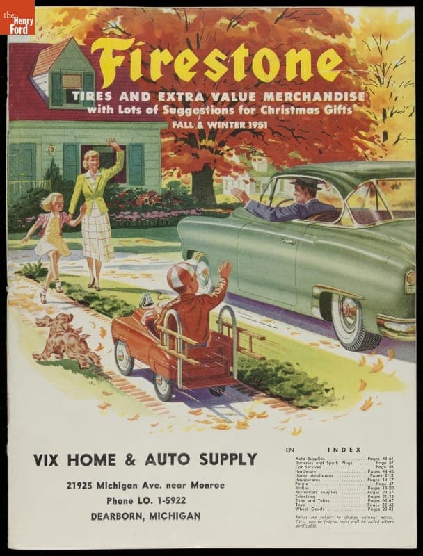 "Firestone Tires and Extra Value Merchandise with Lots of Suggestions for Christmas Gifts," 1951