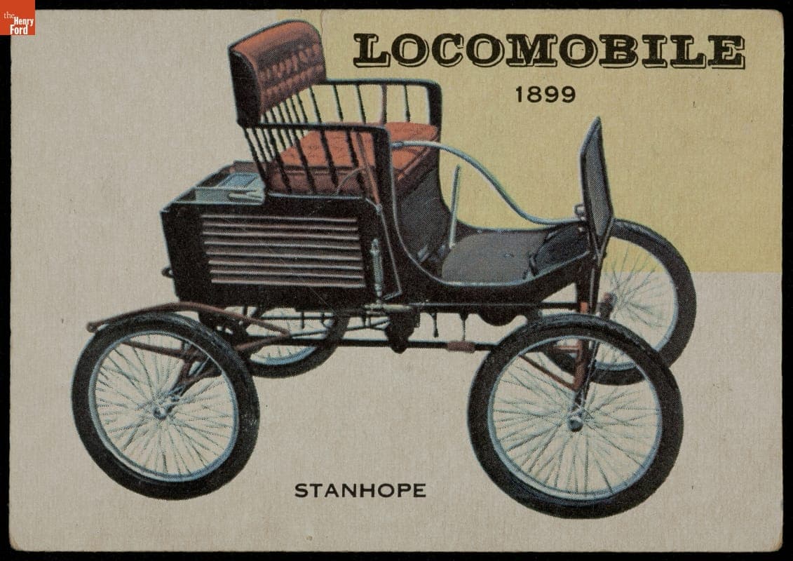 Topps "World on Wheels" Series, 1899 Locomobile Stanhope, circa 1954
