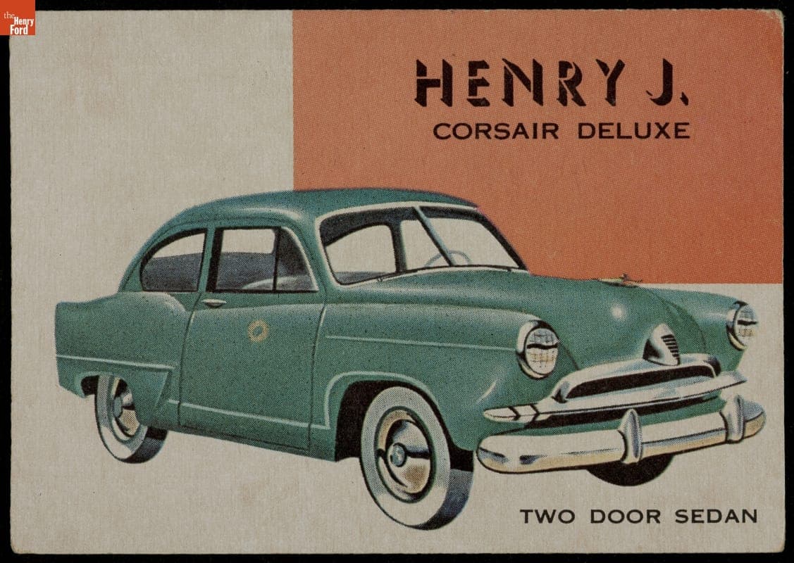 Topps "World on Wheels" Series, circa 1953 Kaiser-Frazer Henry J. Corsair Deluxe Two Door Sedan, circa 1954