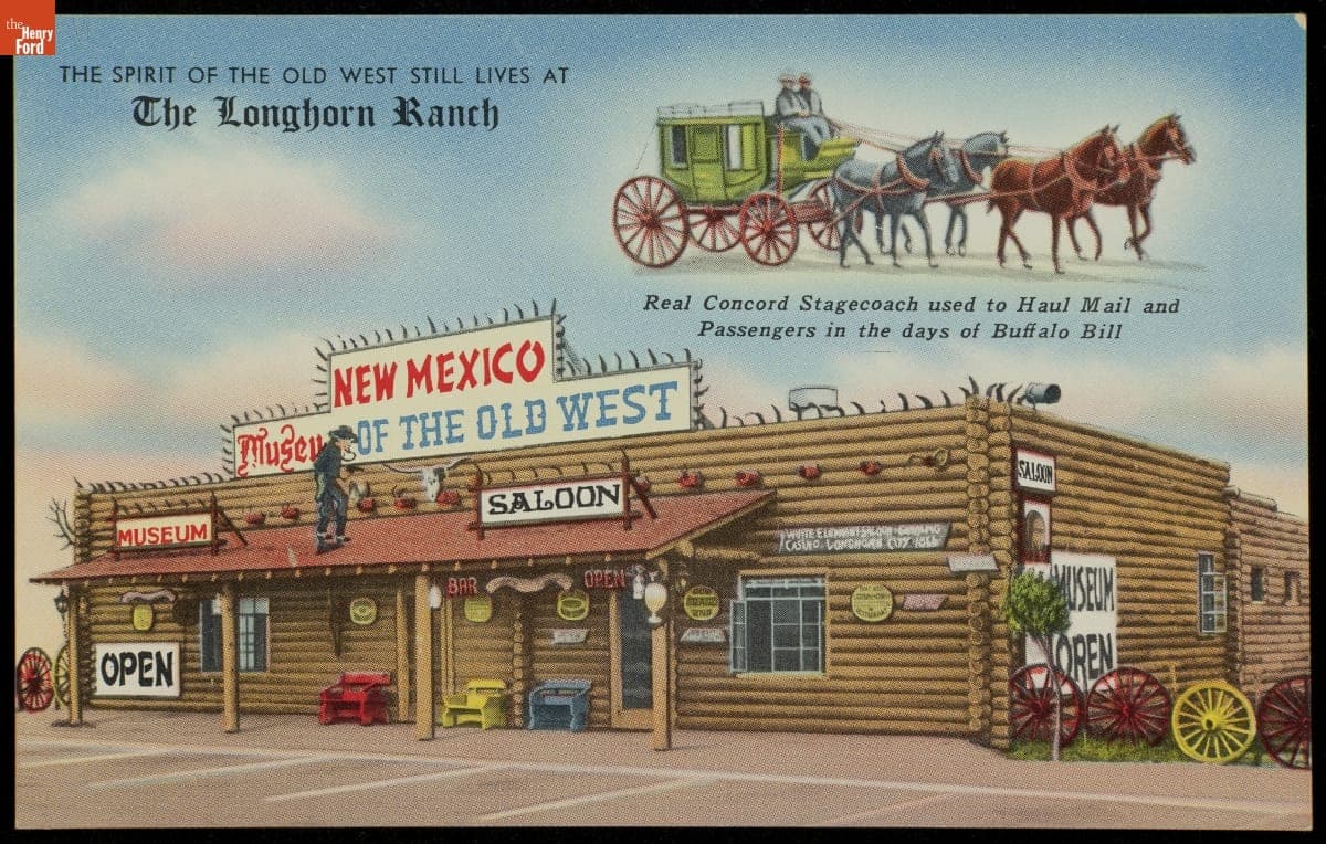 Souvenir Postcard, "The Longhorn Ranch," Moriarty, New Mexico, 1940-1950
