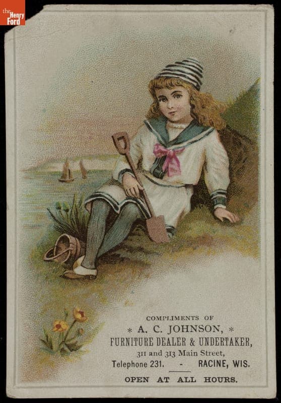 Trade Card for A. C. Johnson, Furniture Dealer and Undertaker, 1870-1900