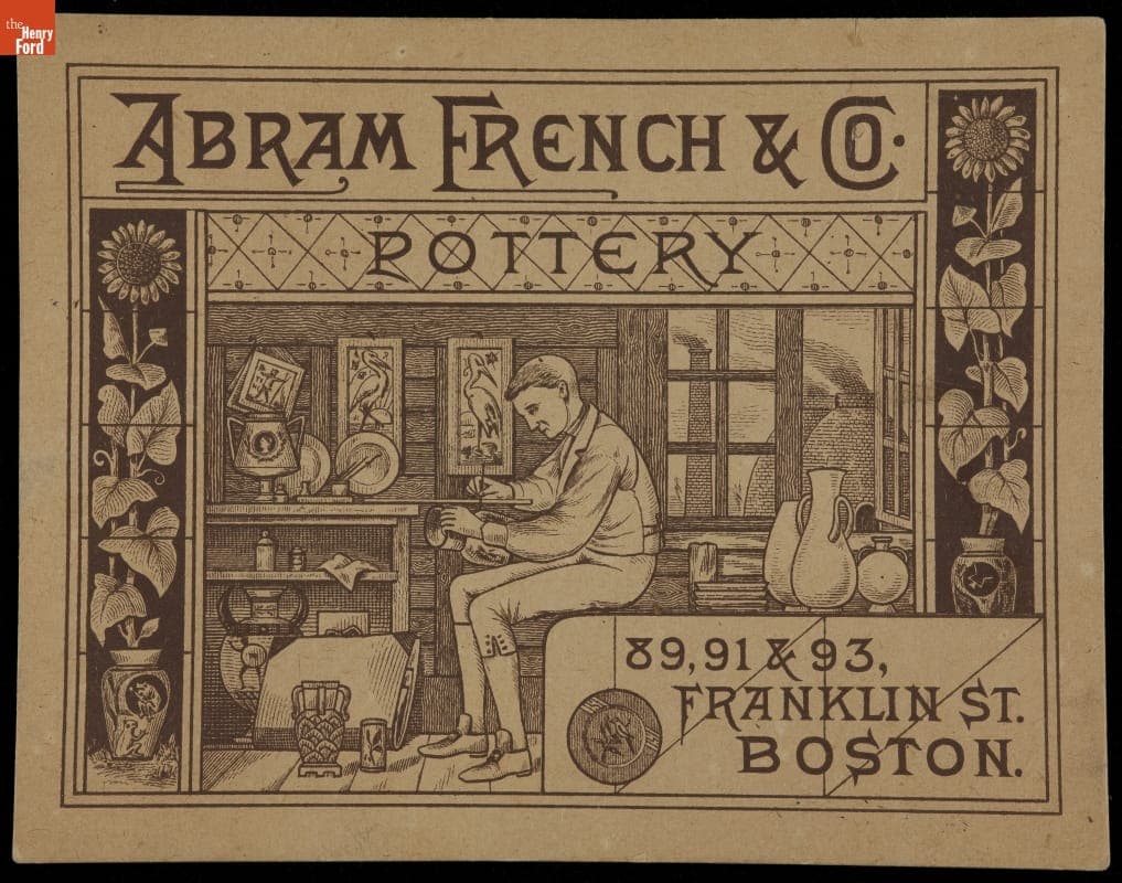 Trade Card for Abram French & Co. Pottery, circa 1885