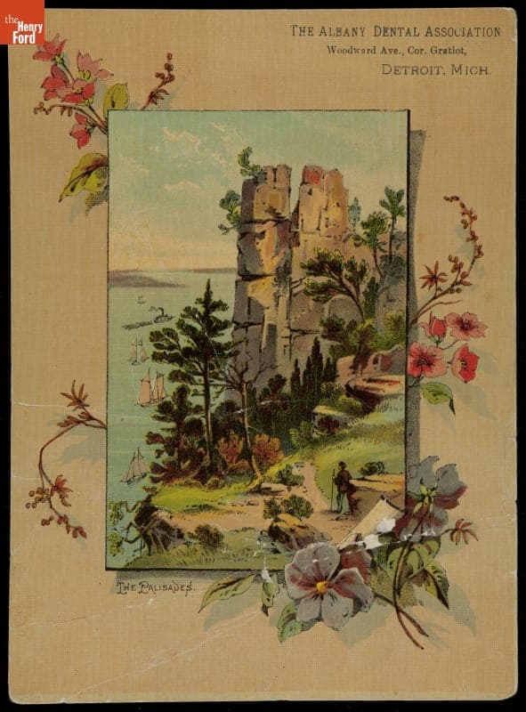 Trade Card for Albany Dental Association, "The Palisades," 1870-1900