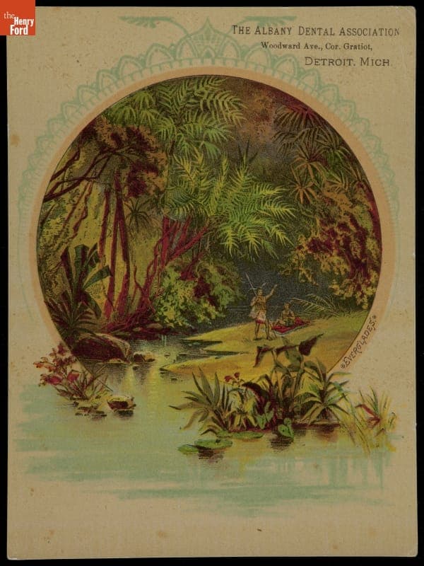 Trade Card for the Albany Dental Association, "The Everglades,"1870-1900