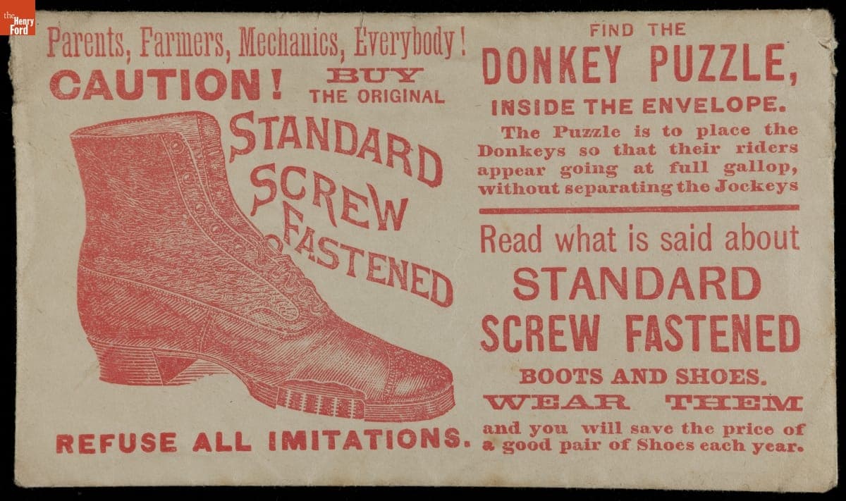 Trade Card for American Co-Operative Boot & Shoe Co., 1882-1890