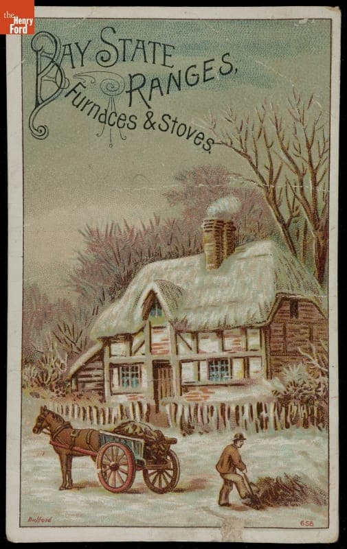 Trade Card for Bay State Ranges, Barstow Stove Co., 1887-1890
