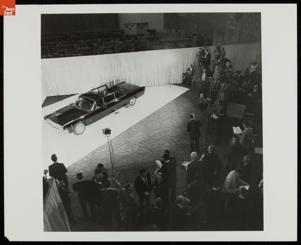 Customized 1964 Lincoln Continental Limousine on Display for Press, 1965