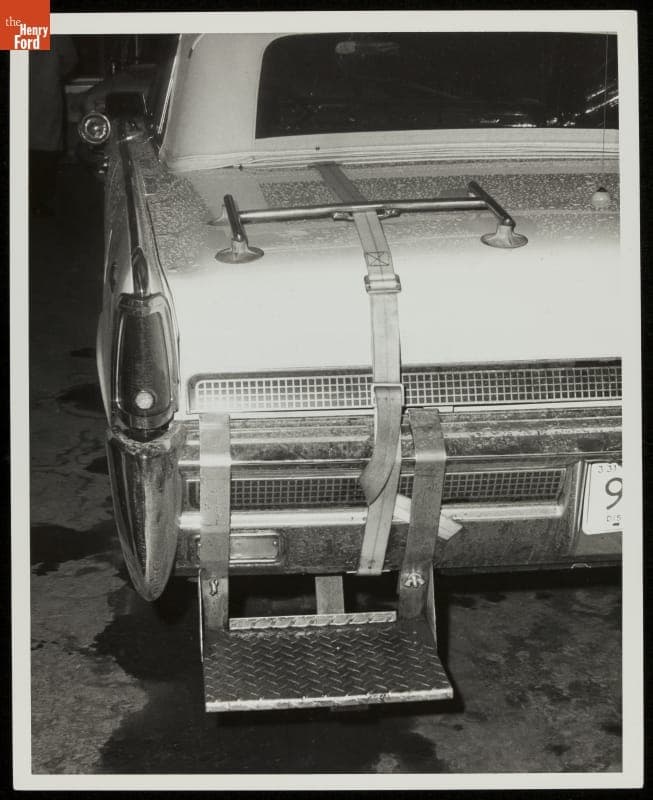 Portable Handrails and Portable Steps on a 1964 Lincoln Presidential Motorcade Automobile, circa 1965