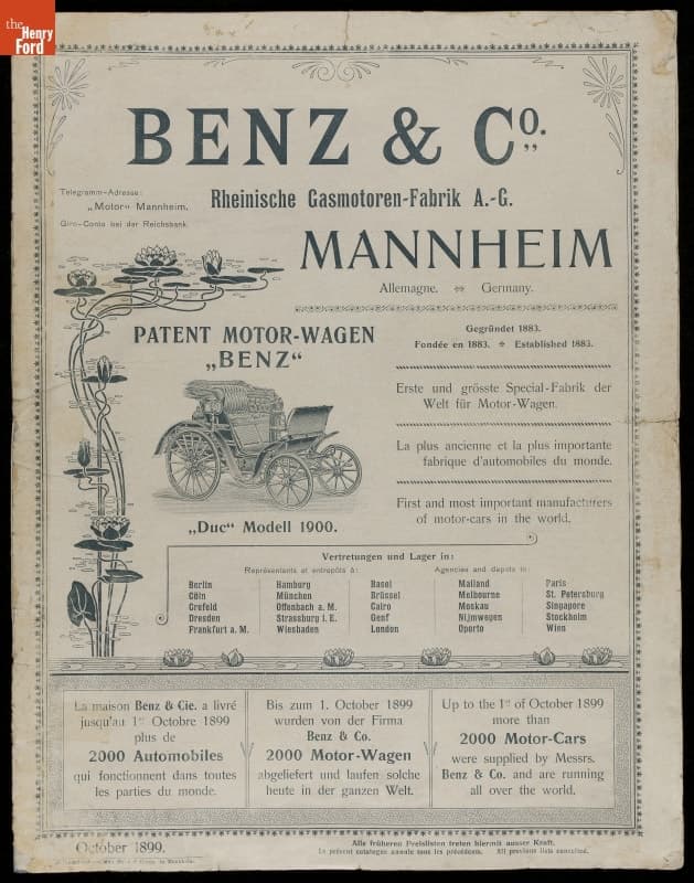 Sales Brochure for the Patent Motor-Wagen "Benz," Benz & Company, 1899