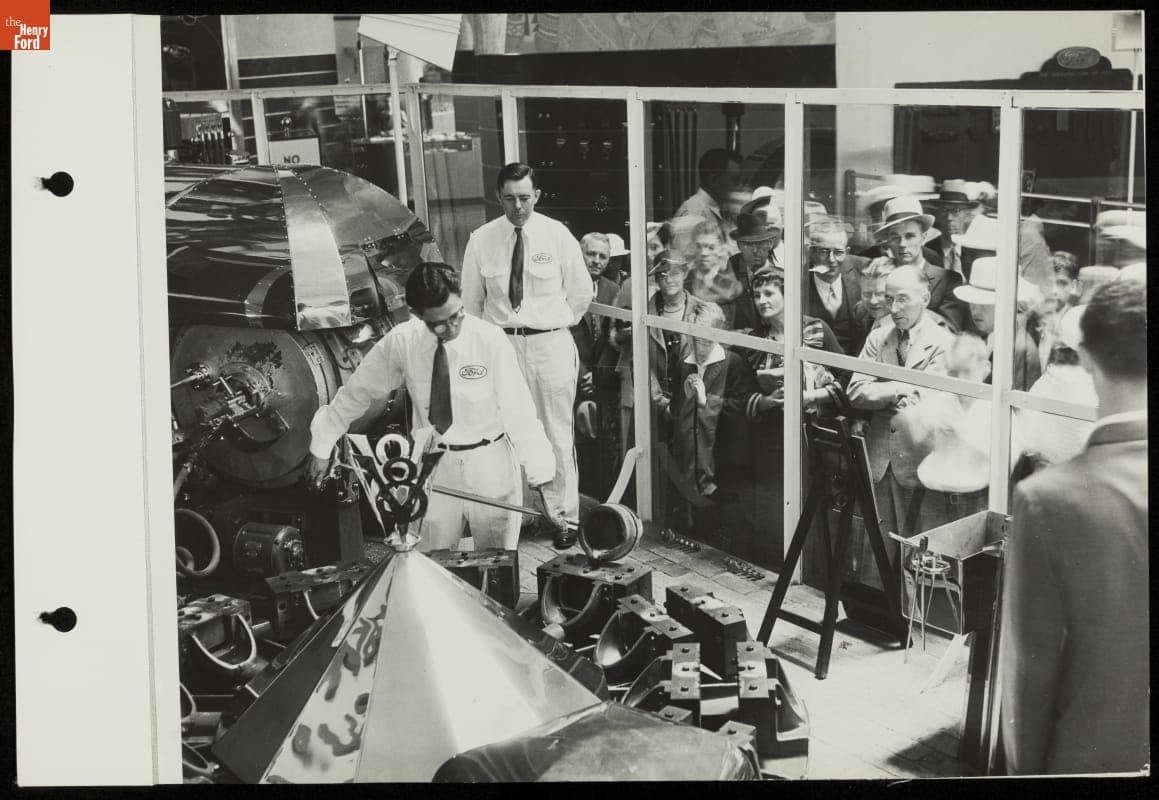 Visitors Observing the Mold Making Process, Ford Building, California Pacific International Exposition, San Diego, 1935