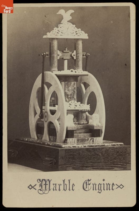 Stationary Engine Modeled in Stone, "Marble Engine," circa 1890