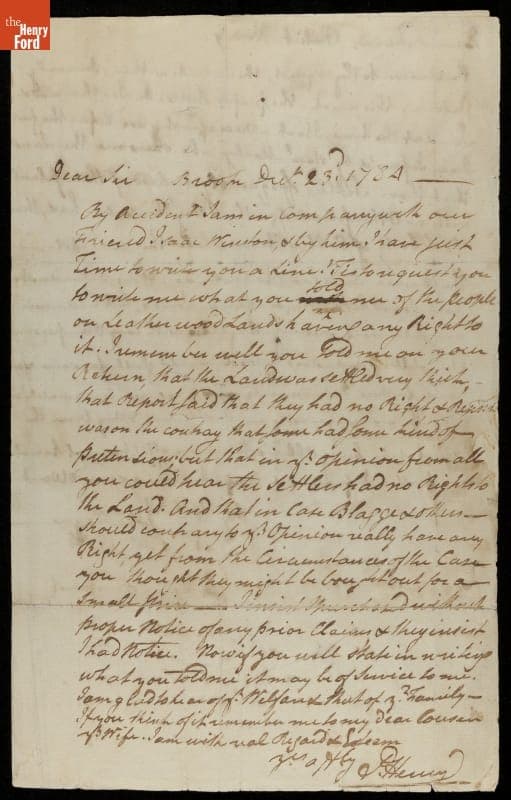 Letter from Patrick Henry to John Payne, 1784