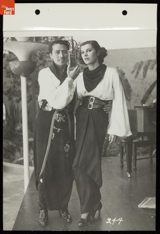 Vocalists Jose Manzanares and Dolores Anderson at the Microphone, Patio of the Ford Building, California Pacific International Exposition, San Diego, 1935
