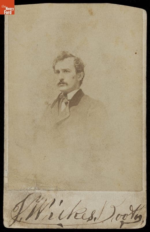 Autographed Portrait of John Wilkes Booth, circa 1860