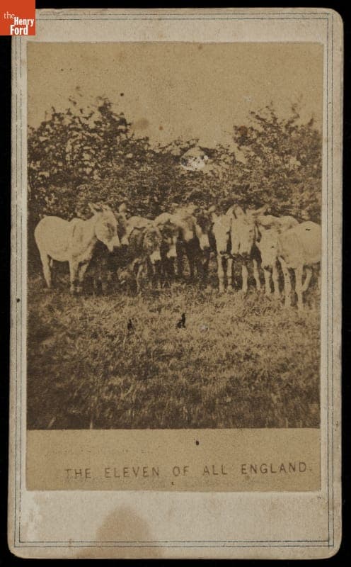 Poking Fun at the Famous English Cricket Team, "The Eleven of All England," circa 1865