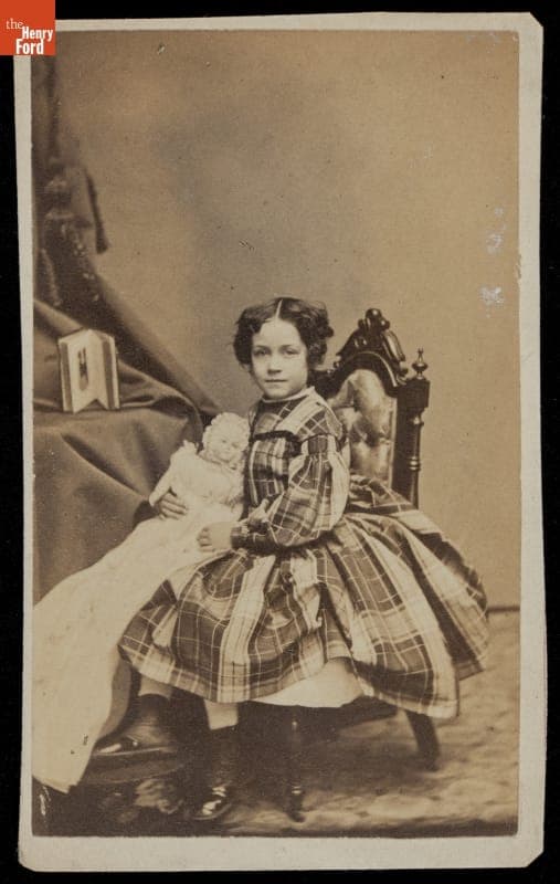 Young Girl Holding a Doll, circa 1860