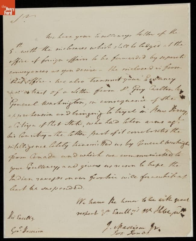 Letter from James Madison to Benjamin Harrison, 1782