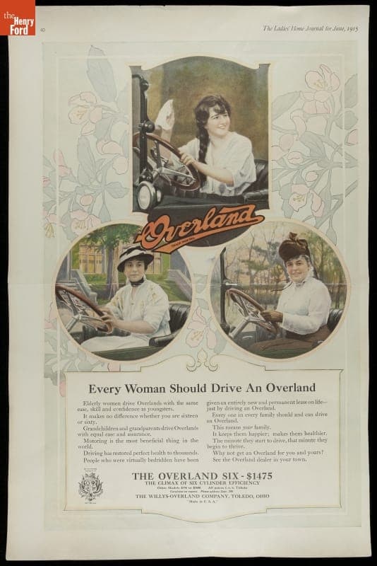 "Every Woman Should Drive an Overland" Willys-Overland Advertisement, 1915