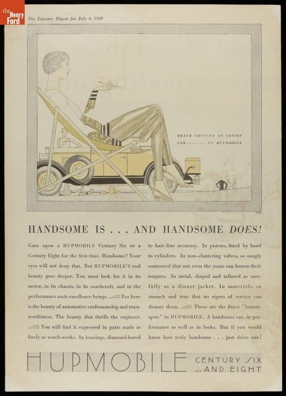 "Handsome is...and Handsome Does!" Hupmobile Advertisement, 1929