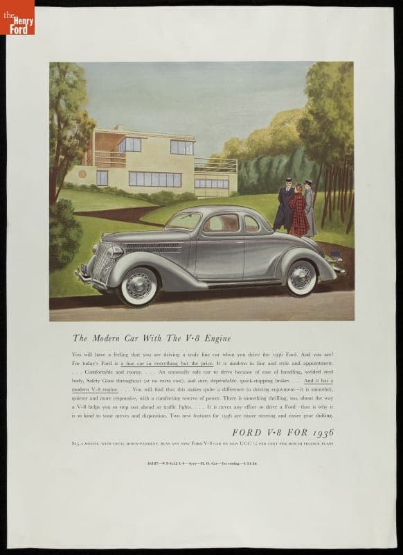 "The Modern Car with the V-8 Engine" Ford Motor Company Advertisement, 1936