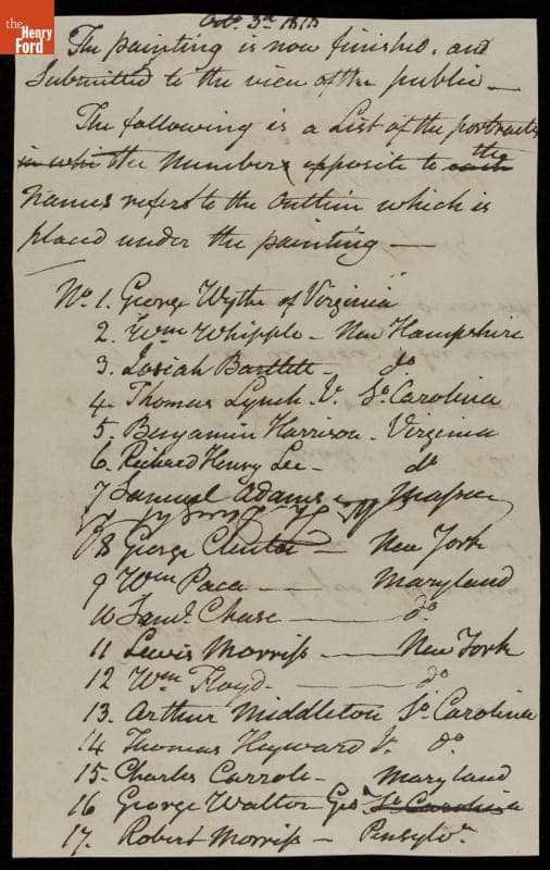 Letter from John Trumbull to Theodore Dwight, 1818