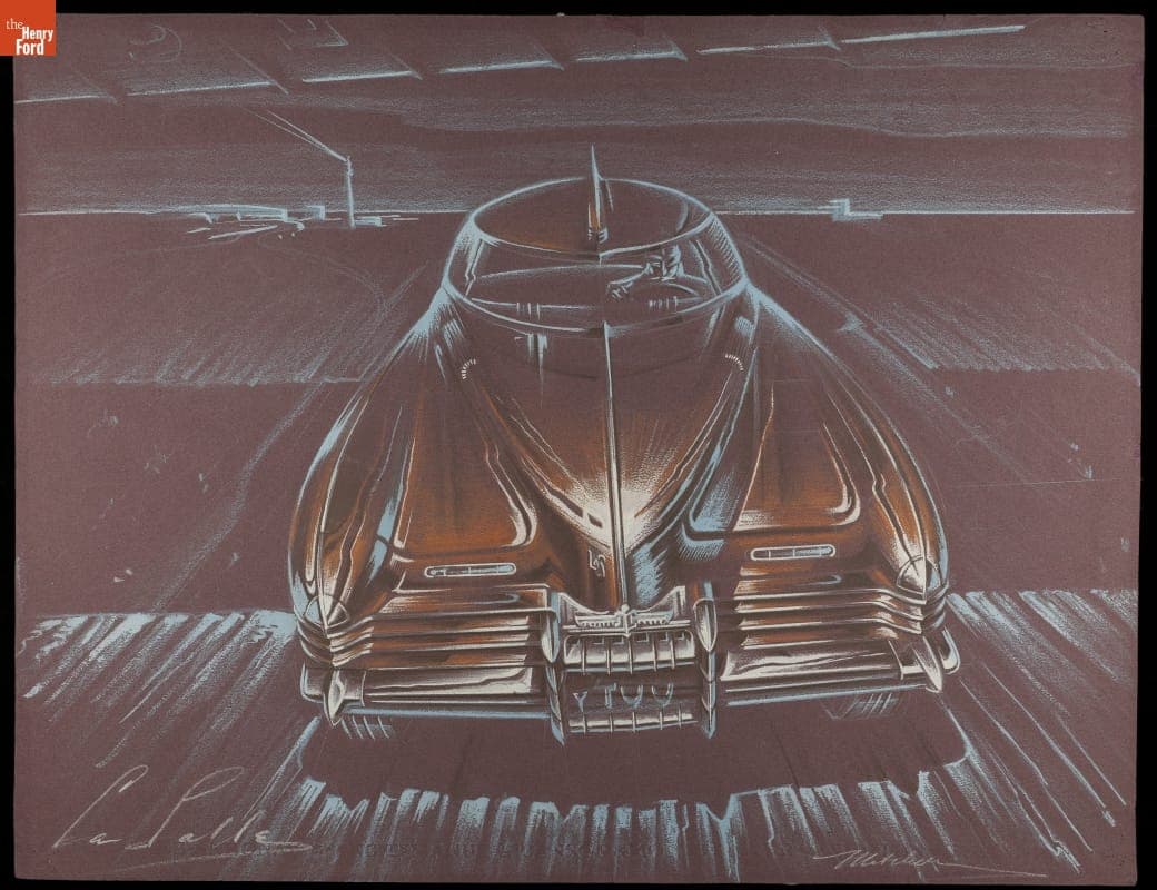 Rendering of Proposed Integral Bumper Design for LaSalle Automobile, 1940