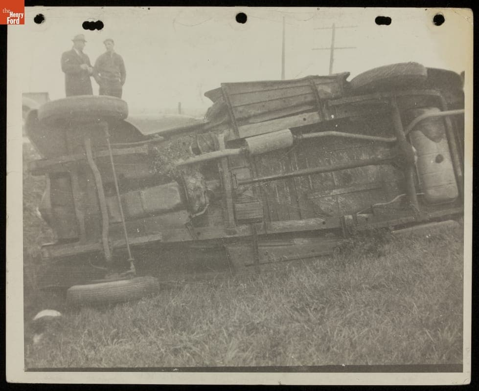 Car Rolled Over after an Accident, Leamington, Ontario, 1939