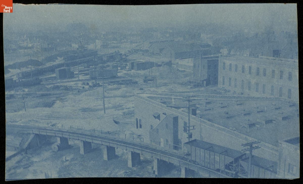 Aerial View of Industrial Area, Michigan, circa 1905