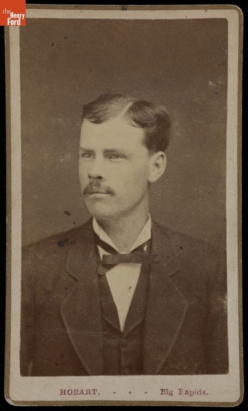 Portrait of Ike Varney of the Alert Hose Company, Big Rapids, Michigan, 1877