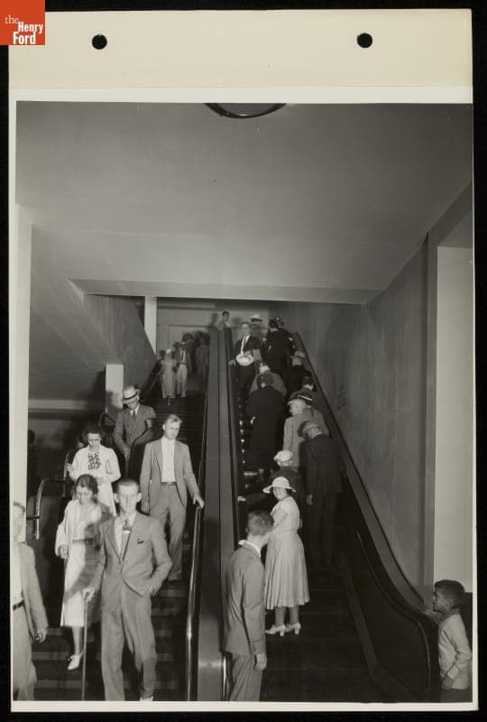 Escalator to the Second Floor of Ford Exhibition Building, Century of Progress International Exposition, Chicago, Illinois, 1934