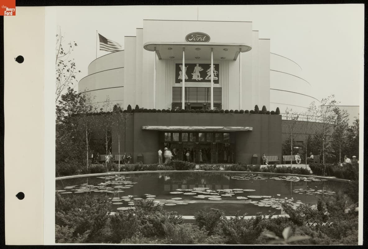 Lily Pond outside Ford Exhibition Building, Century of Progress International Exposition, Chicago, Illinois, 1934