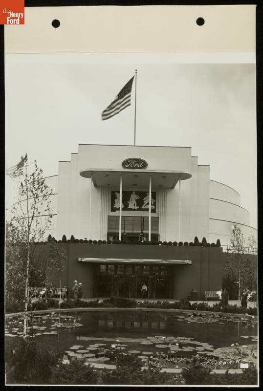 Lily Pond outside Ford Exhibition Building, Century of Progress International Exposition, Chicago, Illinois, 1934