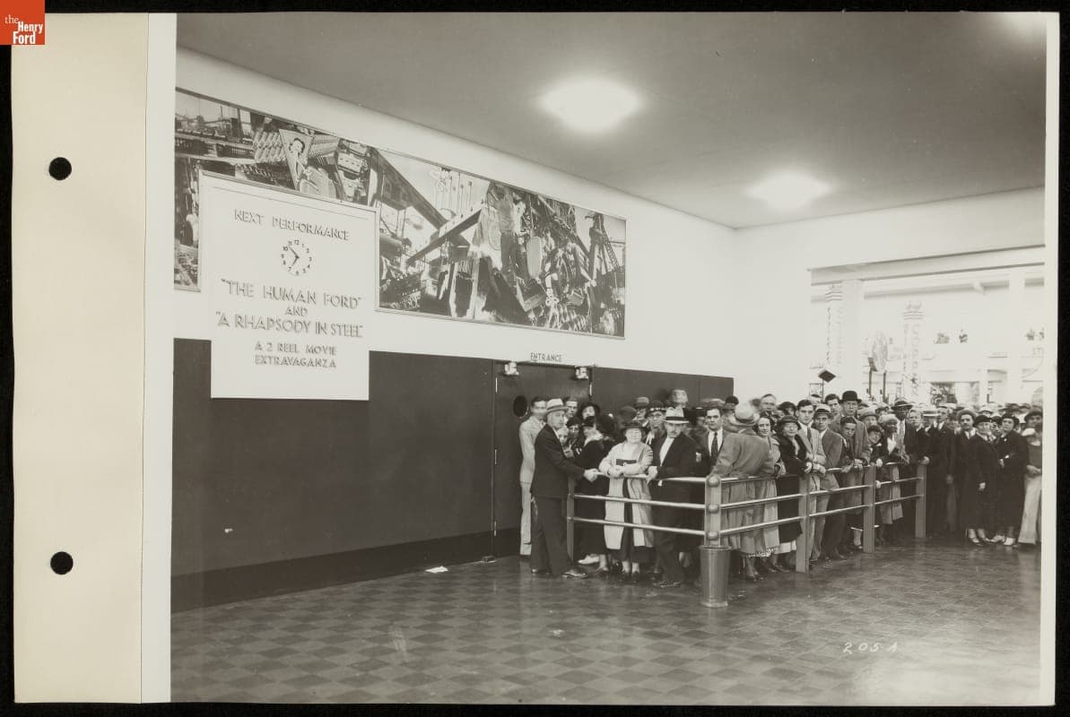 Visitors Waiting for Next Performance, Ford Auditorium, Century of Progress International Exposition, Chicago, Illinois, 1934