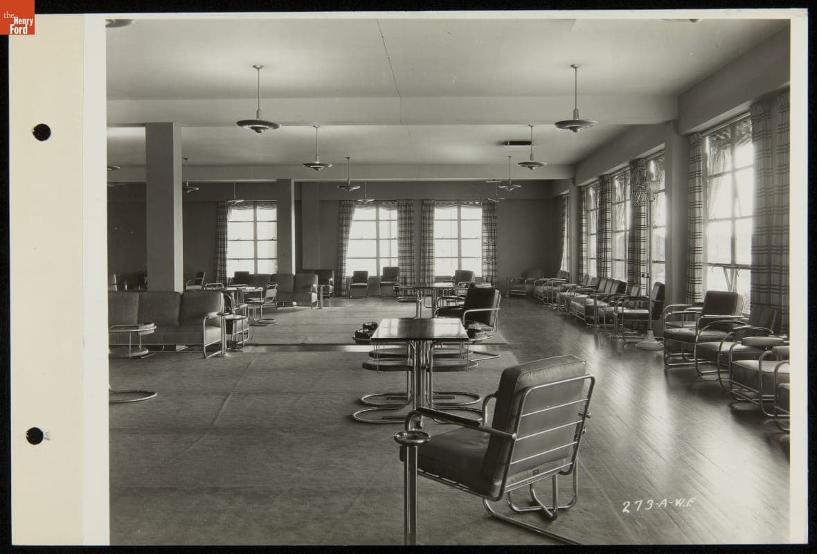 Lounge Area of the Ford Exhibition Building, Century of Progress International Exposition, Chicago, Illinois, 1934