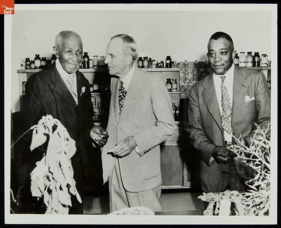 George Washington Carver and Henry Ford, Carver Nutrition Laboratory, Dearborn, Michigan, 1942