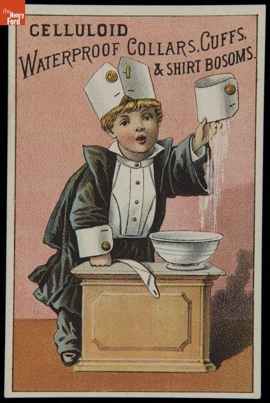 Trade Card for Celluloid Waterproof Collar, Cuffs, & Shirt Bosoms, Celluloid Co., 1880-1900