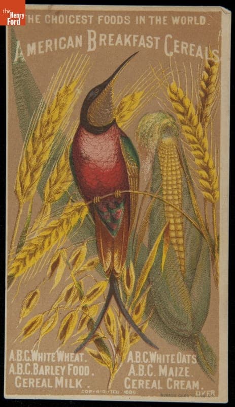 Trade Card for American Breakfast Cereals, Cereals Manufacturing Co., 1880-1885
