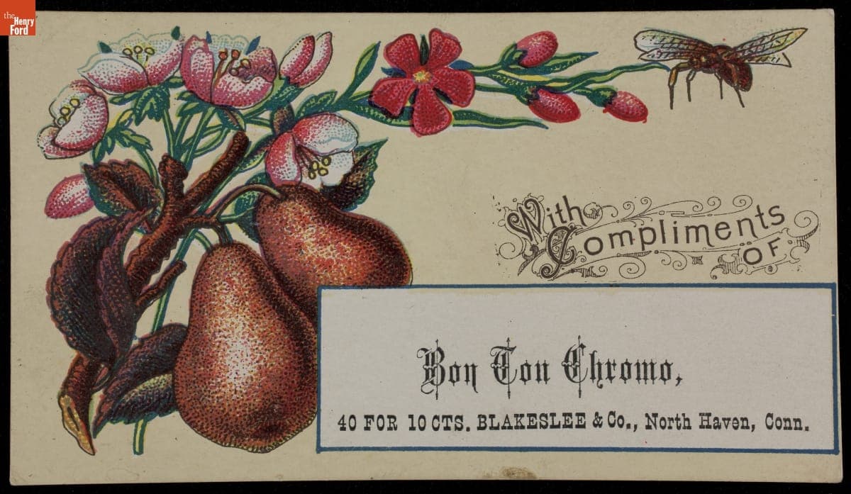 Trade Card for Bon Ton Chromo, Blakeslee & Company, circa 1895