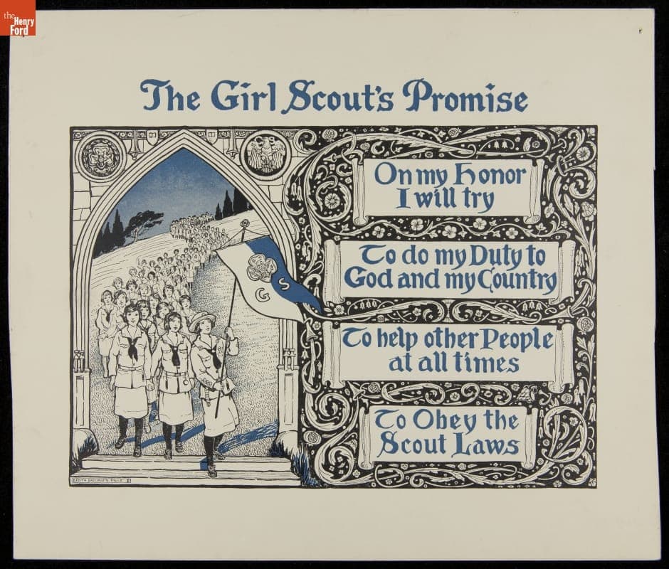 Print, "The Girl Scout's Promise," circa 1920