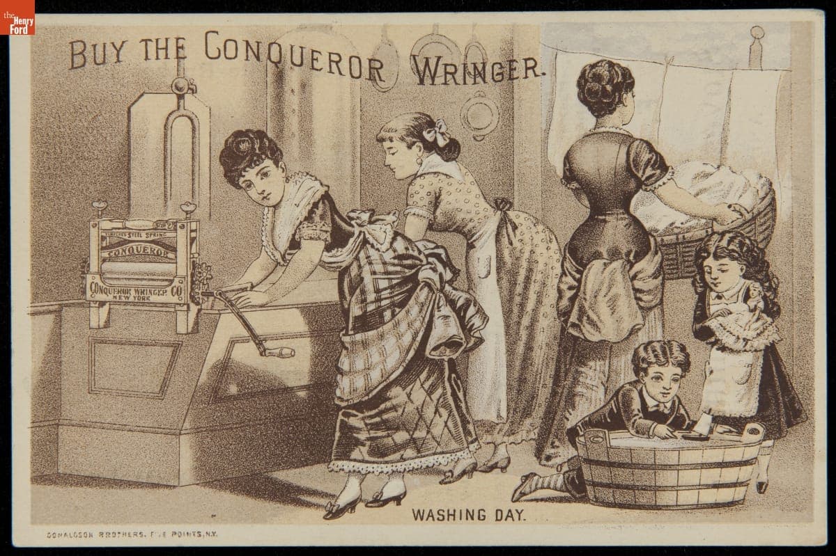 Trade Card, "Buy the Conqueror Wringer," F.F. Palmer & Son, 1880-1890